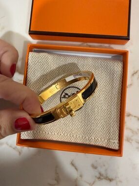 Hermes Black Mini Clic Kelly Bracelet